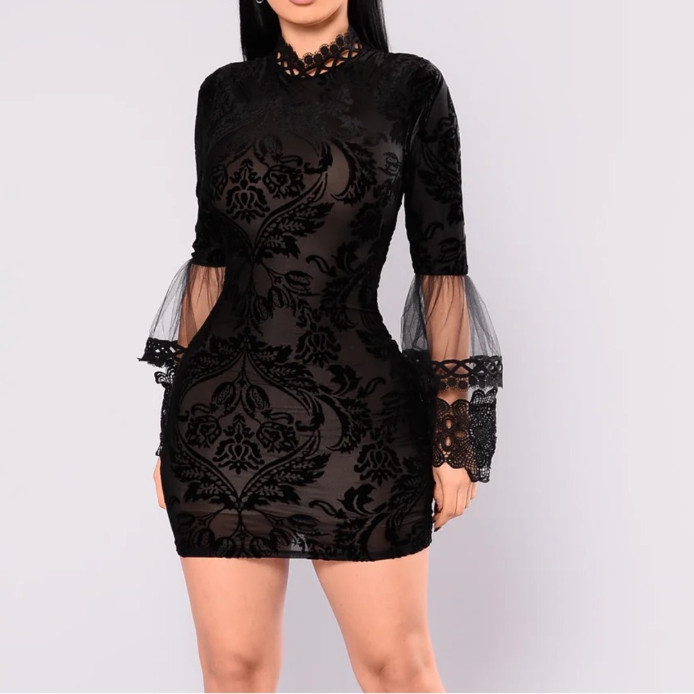 NWT Fashion Nova Hidden Meadow black dress